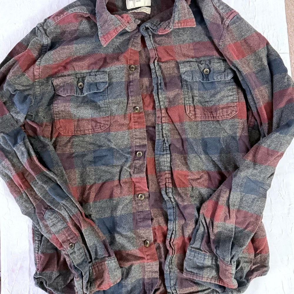 Goodfellow & Co Plaid Shirt in Burgundy and Navy